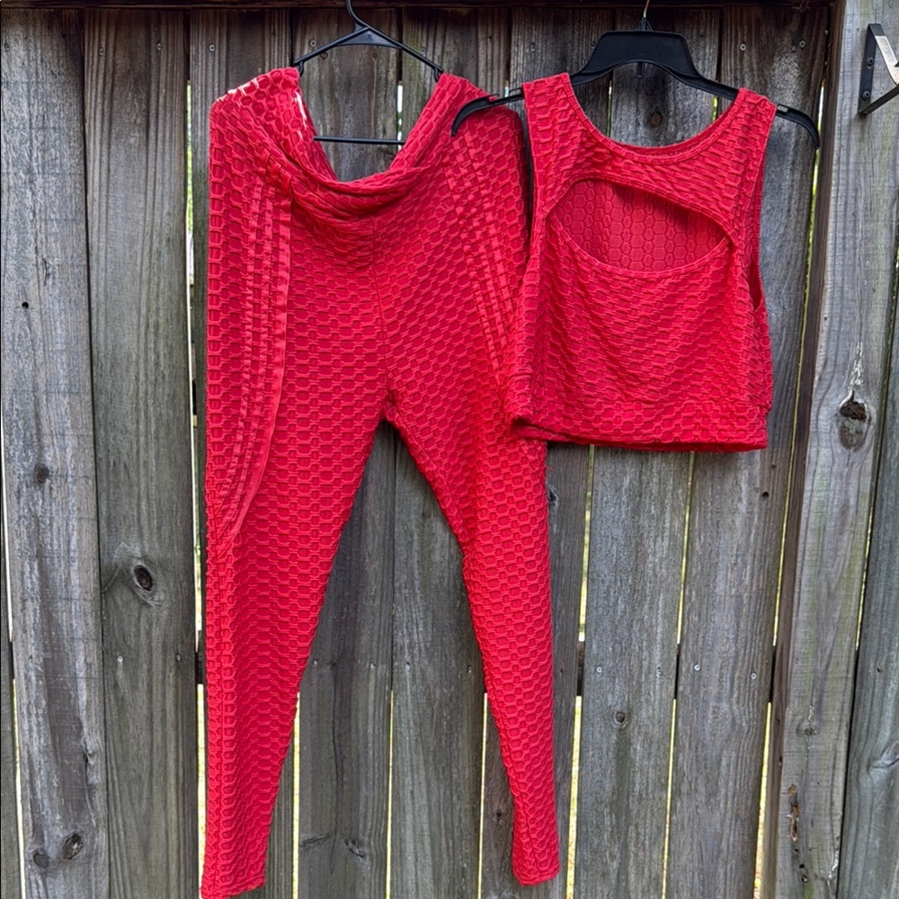 Red Textured Women's Jumpsuit